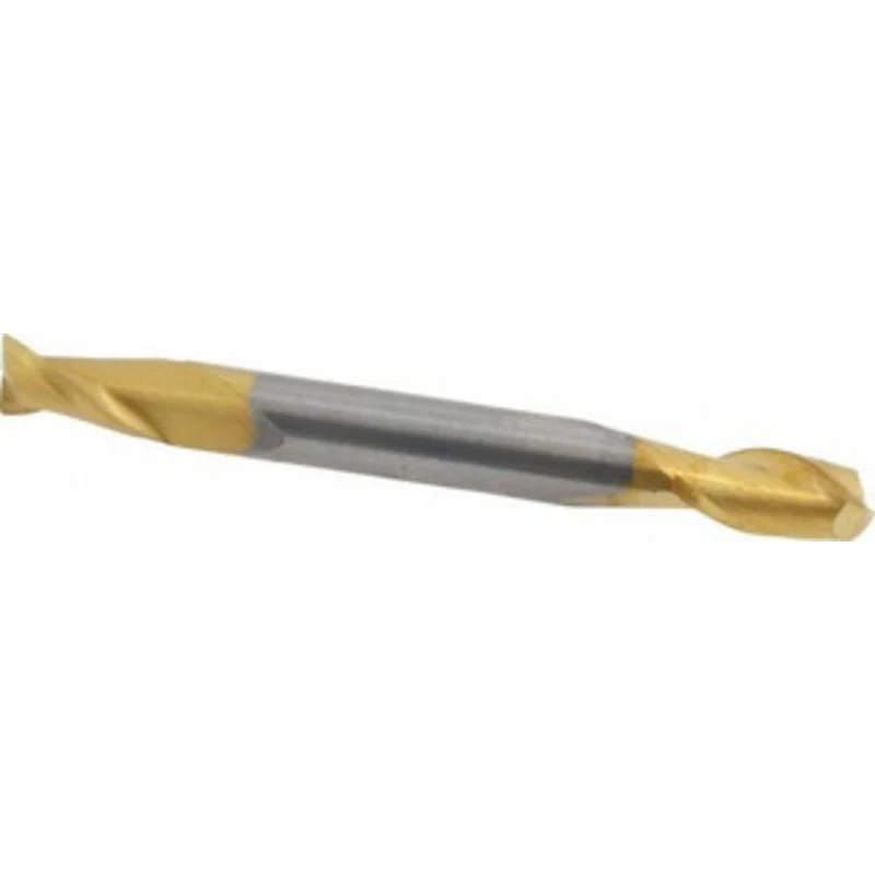 KYOCERA SGS 1/4, 1/2 LOC, 1/4 Shank Diam, 2-1/2 OAL, 2 Flute, Solid Carbide Square End Mill Double End, TiN Finish, S...
